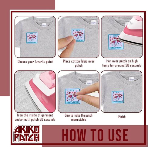 It's 5 O'clock Some Where Iron On Patches, Size 3" Cooktail Patches for Clothes Backpacks Hats Jeans Bags, Funny Drinking Embroidered Patches, Iron On Fabric Patches DIY Gift for Boys Girls in Kuwait