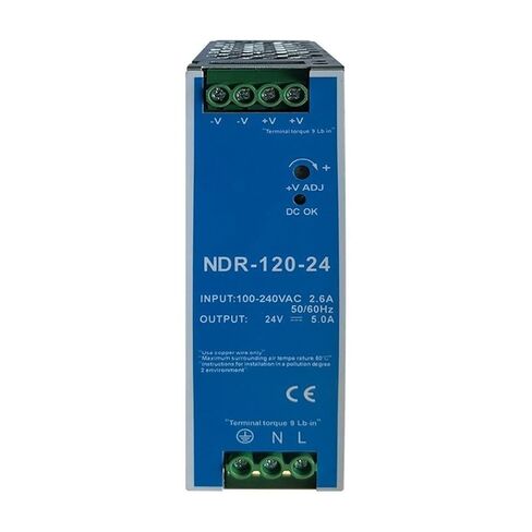 1pcs 12V 24V 48V NDR120W 100-120VAC/180-240VAC Industrial DIN Rail Mounted AC to DC Single Output Switching Power Supply(NDR-120W-12V 10A) in Saudi Arabia