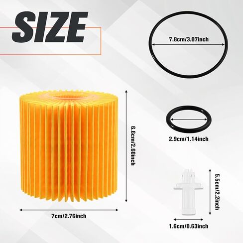 3 Pack 04152-YZZA1 Engine Oil Filter, Replacement for Toyota Camry RAV4 Highlander Sienna Avalon & Lexus ES350 RX350 IS200t, Replaces 04152-31090, 04152-YZZG1, CH9972 in Kuwait