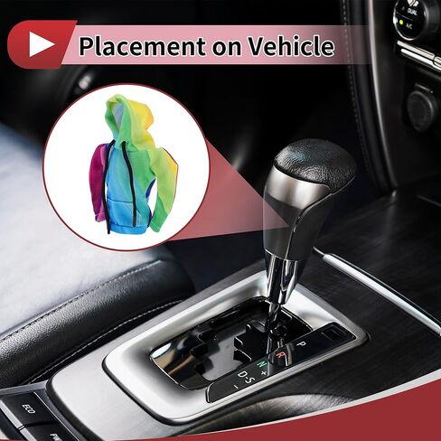 1 Pc Gear Shift Knob Cover Decoration Stick Shifting Handle Protector 5.91"x4.33" 3D Printed Hoodie Style Rainbow Colors Polyester in Kuwait