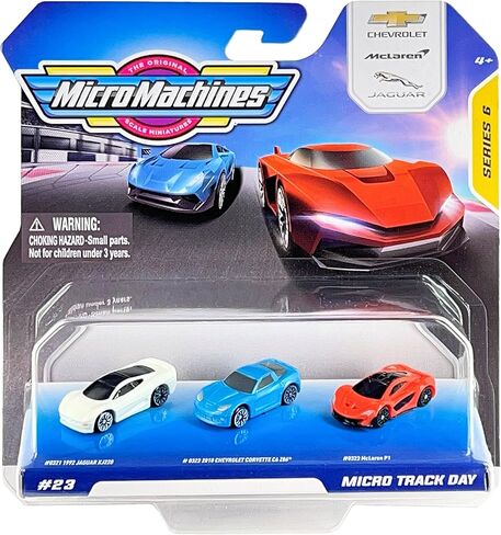 Micro Machines 2021 Series 6 Starter Pack #23 Micro Track Day - 1992 Jaguar XJ220, 2010 Corvette C6 Z06, McLaren P1 in Saudi Arabia