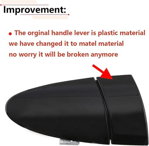 RLB-HILON Metal Exterior Door Handle Compatible with Honda CRZ CR-Z 2011 2012 2013 2014 2015 Year, for Right Passenger Side Door, Black Color in Kuwait