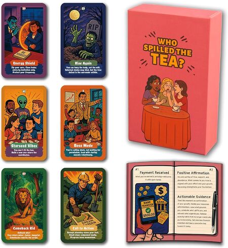 Who Spilled The Tea? Oracle Cards with Guidebook 50 Cards Oracle Cards for Beginners,Relationship Insight, Hidden Motives & Real-Life Guidance Easy Daily Guidance & Self Discovery Oracle Deck in Saudi Arabia
