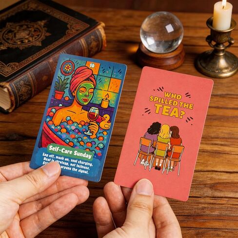 Who Spilled The Tea? Oracle Cards with Guidebook 50 Cards Oracle Cards for Beginners,Relationship Insight, Hidden Motives & Real-Life Guidance Easy Daily Guidance & Self Discovery Oracle Deck in Saudi Arabia