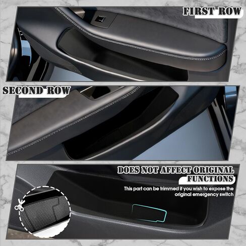 Door Side Storage Organizer for Tesla Model Y 4 Pcs Black | Compatible with Juniper 2025 2026, Anti-Collision TPE Pocket Insert Trays, Front and Rear Slot Box in Saudi Arabia