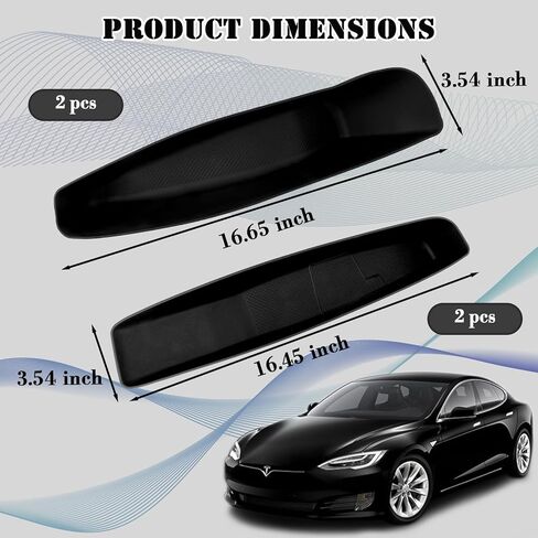 Door Side Storage Organizer for Tesla Model Y 4 Pcs Black | Compatible with Juniper 2025 2026, Anti-Collision TPE Pocket Insert Trays, Front and Rear Slot Box in Saudi Arabia