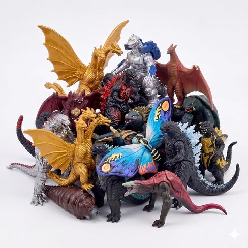 JAYKENIXO 18 PCS Monster Action Figures Set – Dinosaur Dragon & Robot Kaiju Toys, Mini Figures 3–4 Inch, Kids Cake Toppers, Party Favors Gift Pack in Saudi Arabia