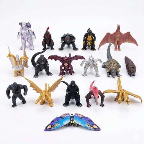 JAYKENIXO 18 PCS Monster Action Figures Set – Dinosaur Dragon & Robot Kaiju Toys, Mini Figures 3–4 Inch, Kids Cake Toppers, Party Favors Gift Pack in Saudi Arabia