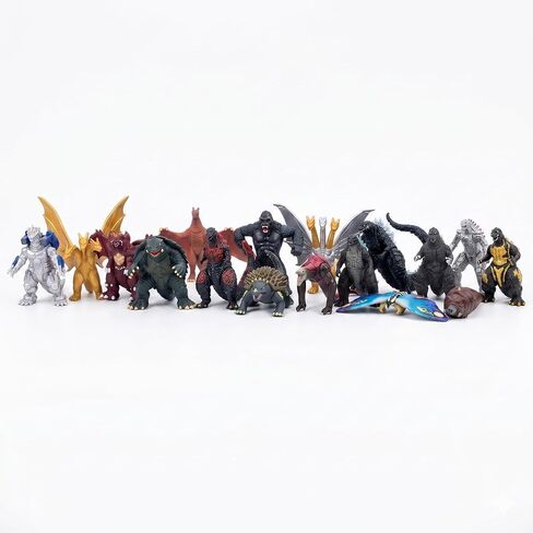 JAYKENIXO 18 PCS Monster Action Figures Set – Dinosaur Dragon & Robot Kaiju Toys, Mini Figures 3–4 Inch, Kids Cake Toppers, Party Favors Gift Pack in Saudi Arabia