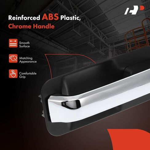 مقبض باب خارجي أمامي أو خلفي يمين للراكب A-Premium متوافق مع Ford F-150 F150 2015-2020، بدون مدخل سلبي، رافعة كروم وإطار أسود، استبدل # FL3Z-1522404-DBPTM in Kuwait