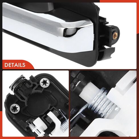 مقبض باب خارجي أمامي أو خلفي يمين للراكب A-Premium متوافق مع Ford F-150 F150 2015-2020، بدون مدخل سلبي، رافعة كروم وإطار أسود، استبدل # FL3Z-1522404-DBPTM in Kuwait
