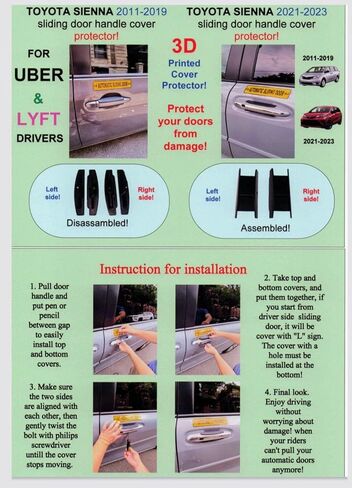 for Toyota Sienna Rear Door Handle Protector Cover – Fit 2021–2026 Models in Kuwait