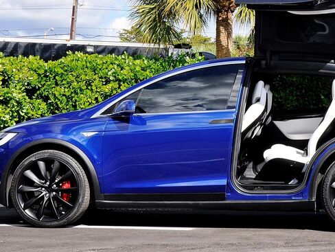 iJDMTOY 4pc Gloss Finish Real/Genuine Black Carbon Fiber Side Door Push Handle Decoration Cover Trims Compatible with 2015-up Tesla Model X in Kuwait