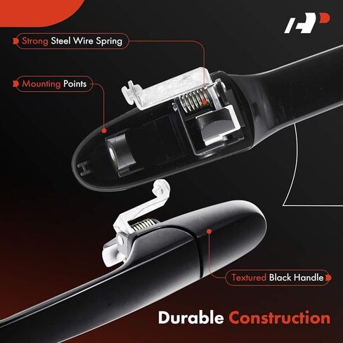 A-Premium Rear Left Driver Side Exterior Door Handle Compatible with Chevrolet Cobalt 2005-2010 & Pontiac G5 2007-2010, Primed Black, Replace# 15918957 in Kuwait