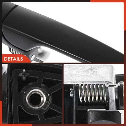 A-Premium Rear Left Driver Side Exterior Door Handle Compatible with Chevrolet Cobalt 2005-2010 & Pontiac G5 2007-2010, Primed Black, Replace# 15918957 in Kuwait