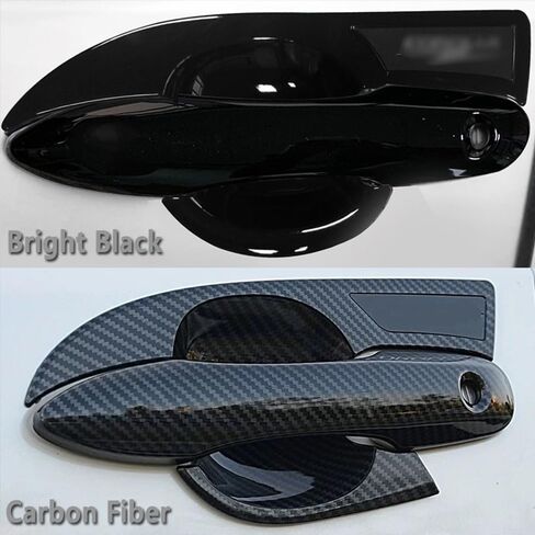 8Pcs ABS Bright Black Automotive Exterior Door Handle Bowl Cover Trim Protector Outer Door Decoration Frame Trim Accessories for Toyota Toyota Corolla 2020 2021 2022 2023 2024 2025 in Saudi Arabia