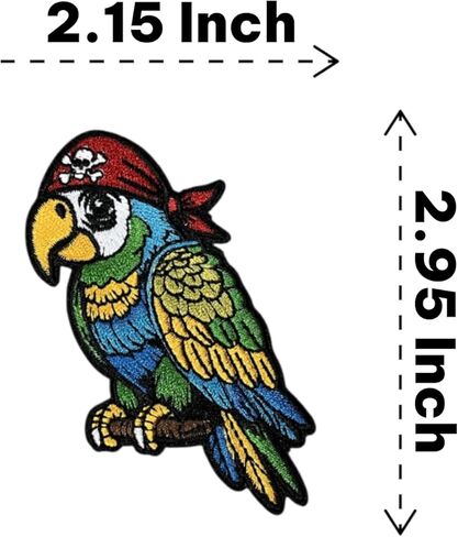 رقعة ببغاء القراصنة - رقعة طيور ملونة مطرزة للسترات وحقائب الظهر والقبعات والجينز in Kuwait