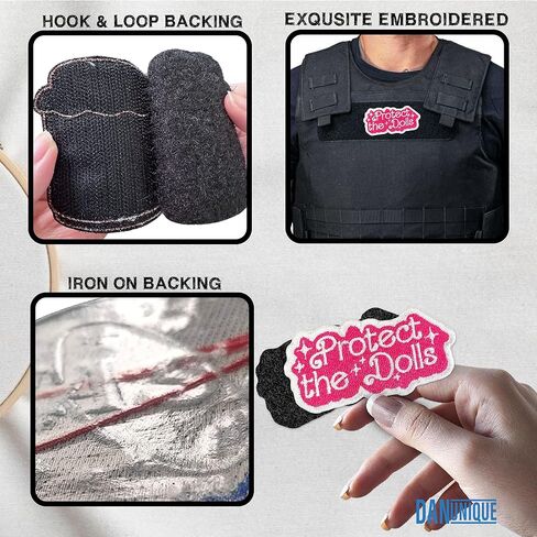 Protect The Dolls Hook and Loop Patch Feminist Womens Rights Human Rights Trans Rights Hook & Loop Embroidered Patches for Caps, Bags, Vest Dog Harness, Tactical Military Patch Gifts 3 Inches in Kuwait