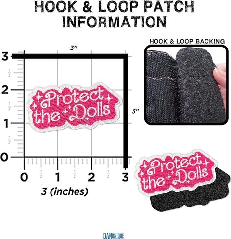 Protect The Dolls Hook and Loop Patch Feminist Womens Rights Human Rights Trans Rights Hook & Loop Embroidered Patches for Caps, Bags, Vest Dog Harness, Tactical Military Patch Gifts 3 Inches in Kuwait