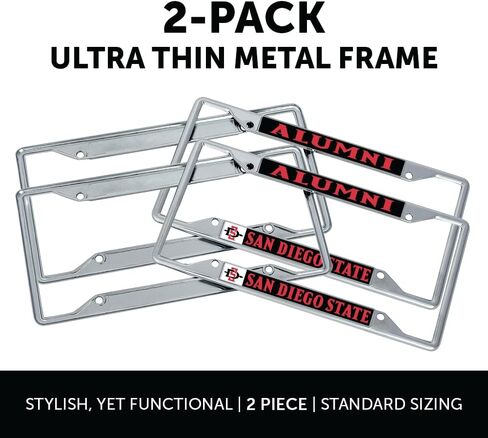 Desert Cactus San Diego State University Car Accessories Metal License Plate Frame for Front or Rear of Car (Alumni 2 Pack) in Kuwait