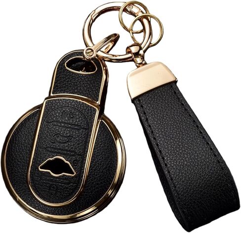 Key Fob Cover for BMW Mini Cooper, Leather&TPU Key Cover Case Shell for Clubman, Hardtop, Convertible, Countryman in Saudi Arabia