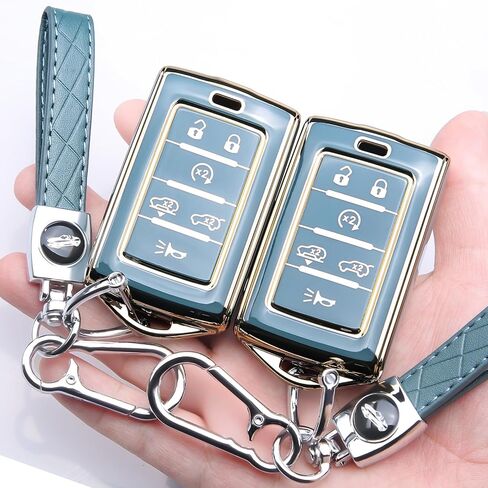 2-Pack for Jeep Key Fob Cover, Compatible with 2021 2022 2023 2024 2025 Grand Cherokee L Wagoneer, 6-Button, TPU Key Case, Accessorie in Saudi Arabia