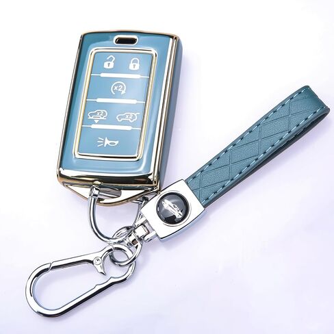 2-Pack for Jeep Key Fob Cover, Compatible with 2021 2022 2023 2024 2025 Grand Cherokee L Wagoneer, 6-Button, TPU Key Case, Accessorie in Saudi Arabia