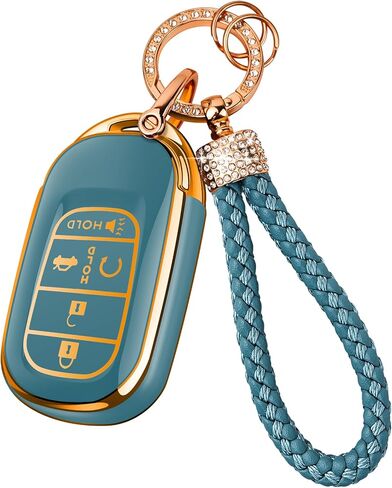 Diamond Rope TPU Key Fob Cover – Full 360° Protection for 2022-2025 Honda Accord Civic HR-V CR-V Pilot Sport SI EX EX-L Touring and 2026 Passport (Silver-white) in Saudi Arabia