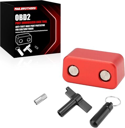 OBD2 Port Anti-Theft Lock, OBD Port Immobilizer Protector to Prevent Key Cloning & Unauthorized Access, Fits Car/SUV/Truck (Red) in Saudi Arabia