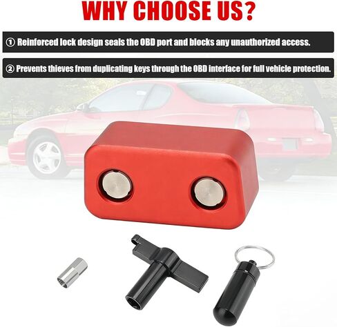 OBD2 Port Anti-Theft Lock, OBD Port Immobilizer Protector to Prevent Key Cloning & Unauthorized Access, Fits Car/SUV/Truck (Red) in Saudi Arabia