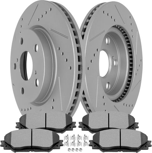 SCITOO Brake Kits For Nissan For Cube 2009-2014,For Nissan For Sentra 2007-2012,For Versa 2007-2012 Front Disc Brake Rotors and Ceramic Brakes Pads Replacement:D815-7318,31463 in Kuwait