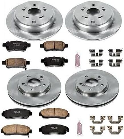 PowerStop Front and Rear Brake Kit for Honda Odyssey 2005-10 - Z17 Ceramic Brake Pads & Disc Rotors Replacement, KOE4044 in Kuwait