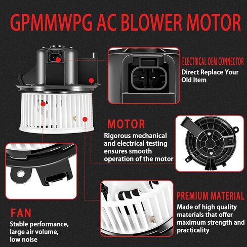 700236 HVAC Heater Blower Motor Fan Front Replacement Compatible with 2007-2010 Chevrolet Silverado 1500/2500HD/3500HD, for Traverse 2009-2012, for 2007-2011 GMC Sierra 1500/Acadia 2007-2012 in Saudi Arabia