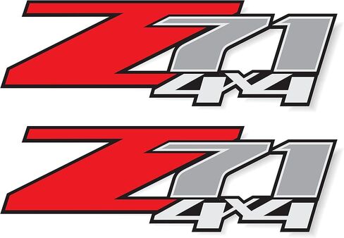 Gold Hook Z71 4x4 Decals Compatible with Chevy Silverado (2007-2013) Bed Side 1500 2500 HD, Set of 2, Premium Series (Metallic Finish) in Kuwait