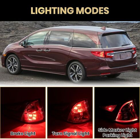 LED Tail lights Assembly Compatible With 2018-2023 Honda Odyssey Left Driver Side Rear Left Outer Light Taillights Replacement for HO2804115 33550-THR-A01 in Saudi Arabia