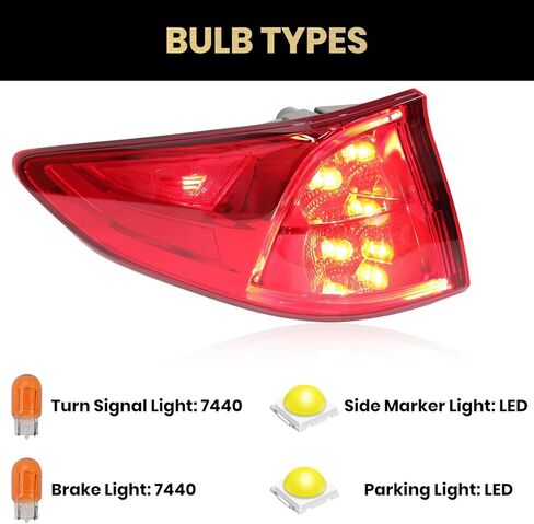 LED Tail lights Assembly Compatible With 2018-2023 Honda Odyssey Left Driver Side Rear Left Outer Light Taillights Replacement for HO2804115 33550-THR-A01 in Saudi Arabia