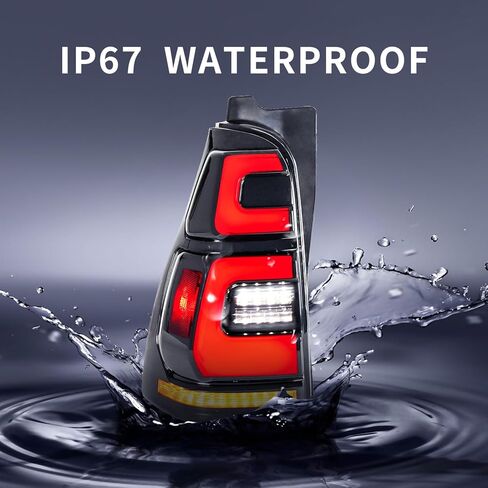 KARPAL Pair LED Tail Light Assembly Black Housing Red Compatible with 2003-2009 Toyota 4runner Animation Sequential Rear Tail Lamp in Kuwait