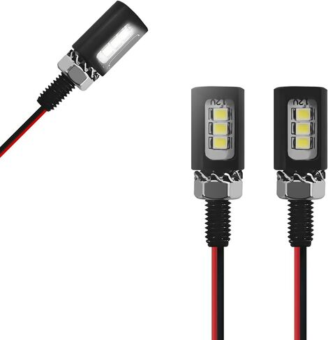 LED License Plate Light, Motorcycle License Plate Light, 2PCS 12V Waterproof Aluminum Housing Assembly, Super Bright White LED Bulb Tag Screw Lamp for Car, Motorcycle, Truck, RV, ATV, Bike (Silver) in Saudi Arabia