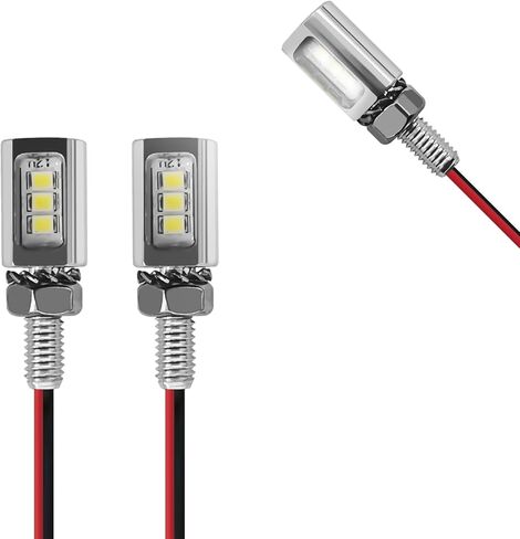 LED License Plate Light, Motorcycle License Plate Light, 2PCS 12V Waterproof Aluminum Housing Assembly, Super Bright White LED Bulb Tag Screw Lamp for Car, Motorcycle, Truck, RV, ATV, Bike (Silver) in Saudi Arabia