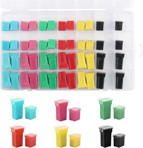 48PCS Tall & Low Profile Jcase Fuse Assortment Kit,Box Shaped Car Fuses Assortment Kit Includes 20A 30A 40A 50A 60A 80A,Professional Automotive Fuses Assortments Kits in Saudi Arabia