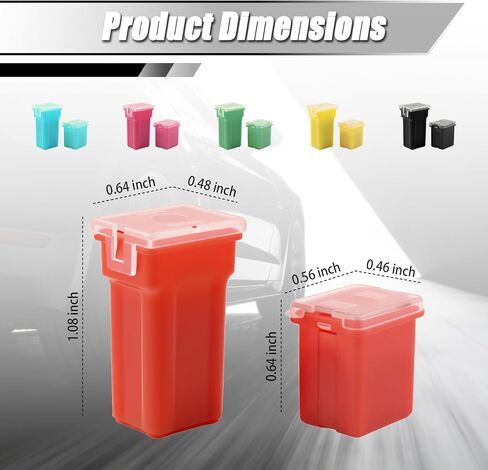 48PCS Tall & Low Profile Jcase Fuse Assortment Kit,Box Shaped Car Fuses Assortment Kit Includes 20A 30A 40A 50A 60A 80A,Professional Automotive Fuses Assortments Kits in Saudi Arabia