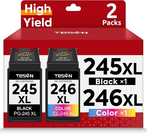 TESEN Compatible Ink Cartridge Replacement for Canon 245XL 246XL PG-245XL CL-246XL Combo Pack for PIXMA MX490 MG2525 MG2522 MG3022 TS202 MX492 TR4520 TS302 Printer Ink Cartridge (1 Black,1 Color) in Saudi Arabia