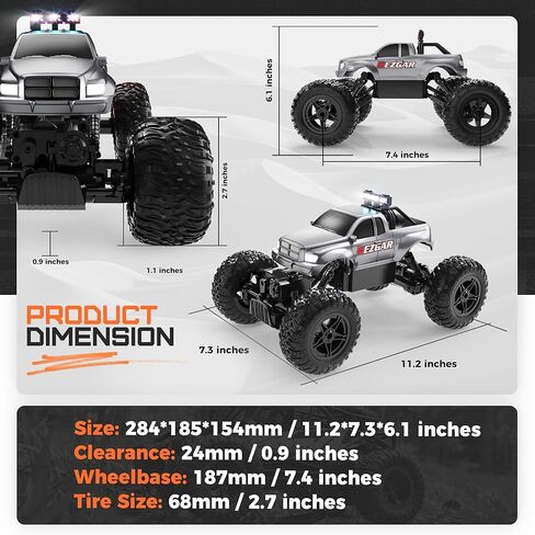 BEZGAR Remote Control Monster Trucks for Boys Age 4-7 - 1:14 All Terrain Rc Truck for Kids with Rechargeable Battery, 2.4GHz Remote Control Cars for 8-12 Year Old Boys Girls, Monster Trucks Toys in Saudi Arabia