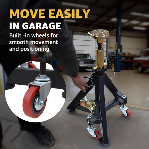 BESTOOL 16 Ton Heavy Duty Jack Stands Pair – 35,000 lbs Rated Capacity, Adjustable 26" to 40.9", Rolling Design for Trucks, Trailers, Tractors & Heavy Equipment in Saudi Arabia