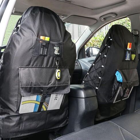 Car Seat Cover Protector for Tesla Model X, Fit Anti-Slip Bucket Seat Protector with Multiple Storage Bags, Easy to Store and Install, Suitable for Long-Distance Travel in Saudi Arabia