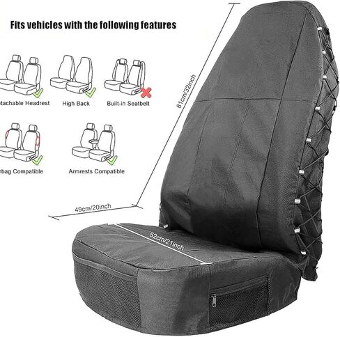 Car Seat Cover Protector for Tesla Model X, Fit Anti-Slip Bucket Seat Protector with Multiple Storage Bags, Easy to Store and Install, Suitable for Long-Distance Travel in Saudi Arabia