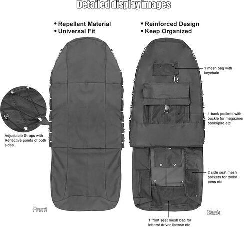 Car Seat Cover Protector for Tesla Model X, Fit Anti-Slip Bucket Seat Protector with Multiple Storage Bags, Easy to Store and Install, Suitable for Long-Distance Travel in Saudi Arabia