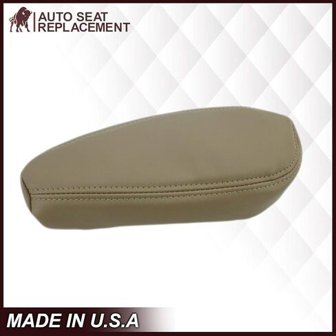 1995 1996 1997 1998 1999 Chevy Tahoe Suburban Silverado Leather Seat Cover Replacement, 95-99 Chevy 1500 2500 3500 Leather Seat Cover, Made in USA (Medium Neutral Tan, Armrest (Fits Both Sides)) in Saudi Arabia