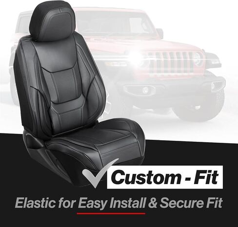 Coverland Custom Car Seat Covers Compatible with 2021-2026 Chevy Tahoe - Premium Leather Non-Slip Memory Foam Waterproof Seat Cover Custom fit Interior Protector [Front-Black] in Saudi Arabia