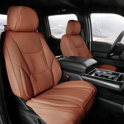 Coverland Custom Car Seat Covers Compatible with 2021-2026 Chevy Tahoe - Premium Leather Non-Slip Memory Foam Waterproof Seat Cover Custom fit Interior Protector [Front-Black] in Saudi Arabia